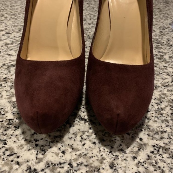 Kate Spade "Nessle" Lush Italian Suede/Leather Platform Pump Burgundy  Sz 9 - Picture 6 of 10